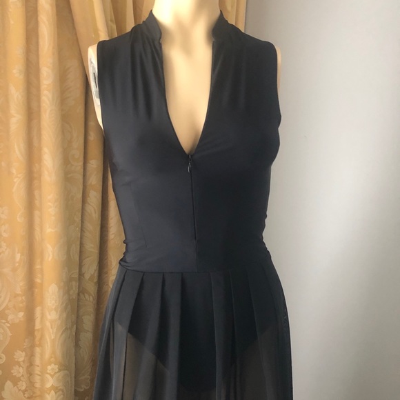 Zeus + Dione black front zipper long dress - Picture 5 of 12